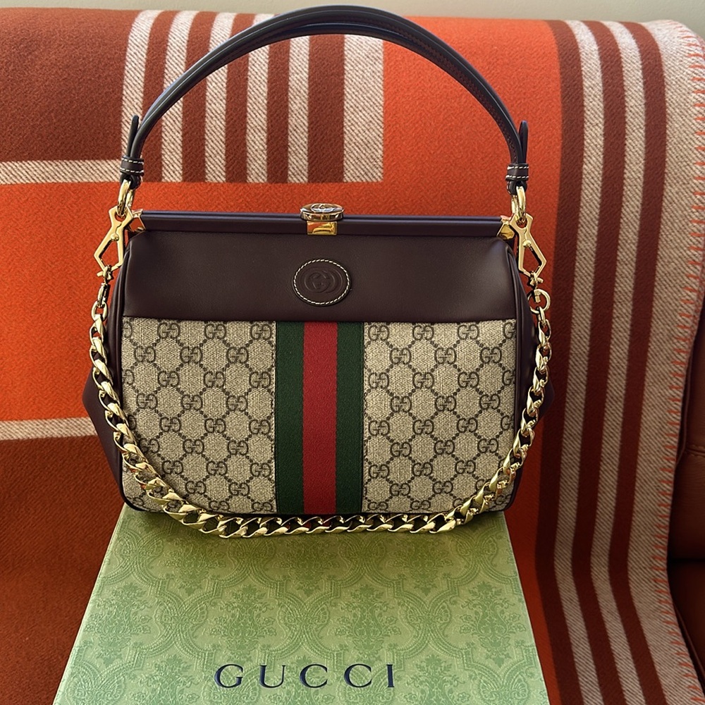 NEW GUCCI GG SHOULDER BAG W/ CHAIN NIIB - Picture 6 of 15
